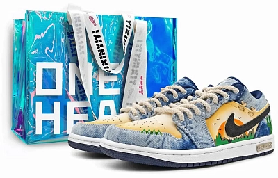 Jordan Air Jordan 1 Mid-Top Vintage Basketball Shoes Men's Blue