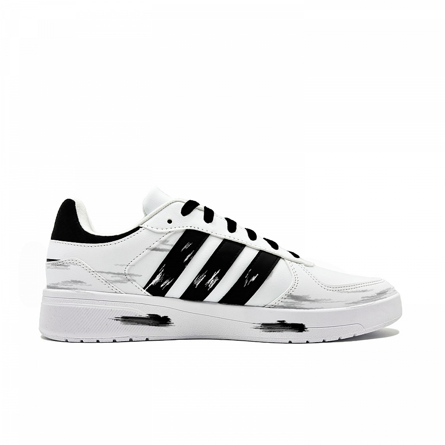 Adidas Neo Courtbeat Trendy Embossed Abrasion Resistant Slip Resistant Low top Skateboard Shoes Unisex Black White купить в интернет-магазине Yoocart с быстрой доставкой по России.