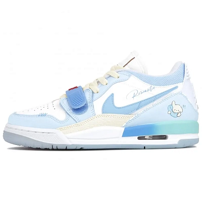 Jordan Legacy 312 Slip-Resistant Breathable Low-Top Vintage Basketball Shoes Women's White Blue