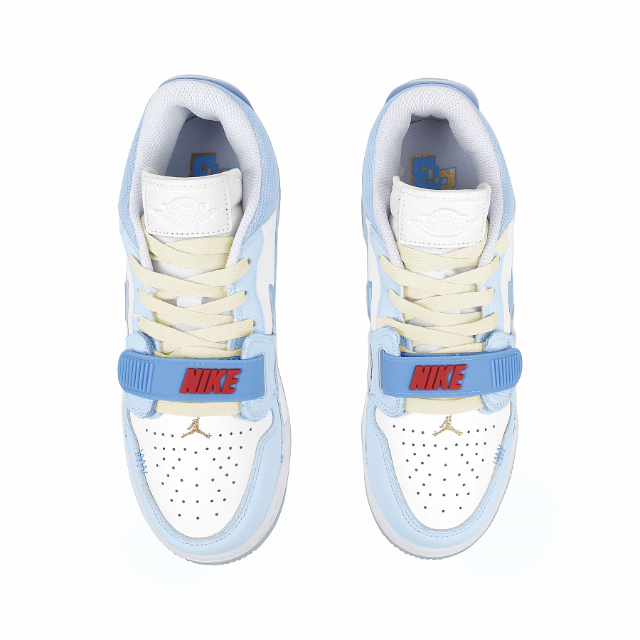Jordan Legacy 312 Slip-Resistant Breathable Low-Top Vintage Basketball Shoes Women's White Blue купить в интернет-магазине Yoocart с быстрой доставкой по России.
