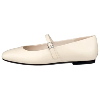 Ecco Margot Flat Mary Jane Shoes Women's Beige