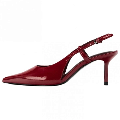 ZARA Slim Heel High Heels 7.5cm Women's Red