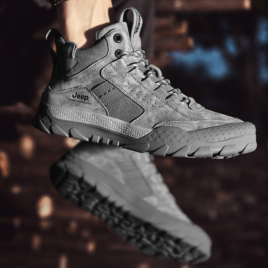 Jeep Mid Top Outdoor Shoes Men's Gray купить в интернет-магазине Yoocart с быстрой доставкой по России.