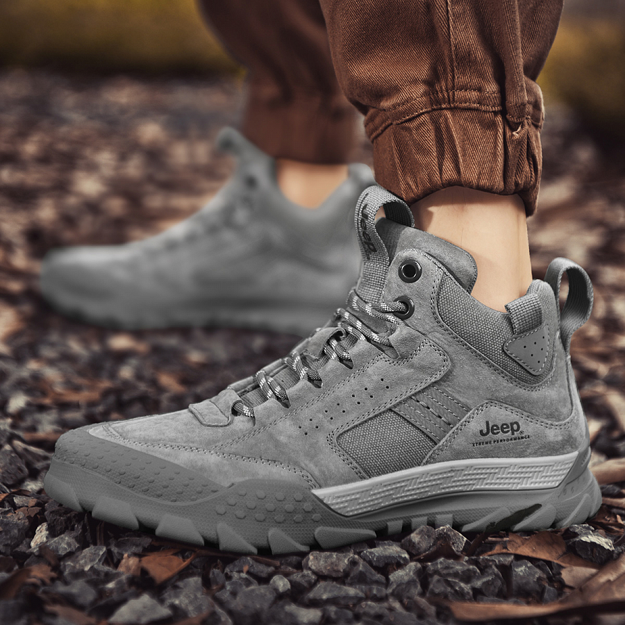 Jeep Mid Top Outdoor Shoes Men's Gray купить в интернет-магазине Yoocart с быстрой доставкой по России.