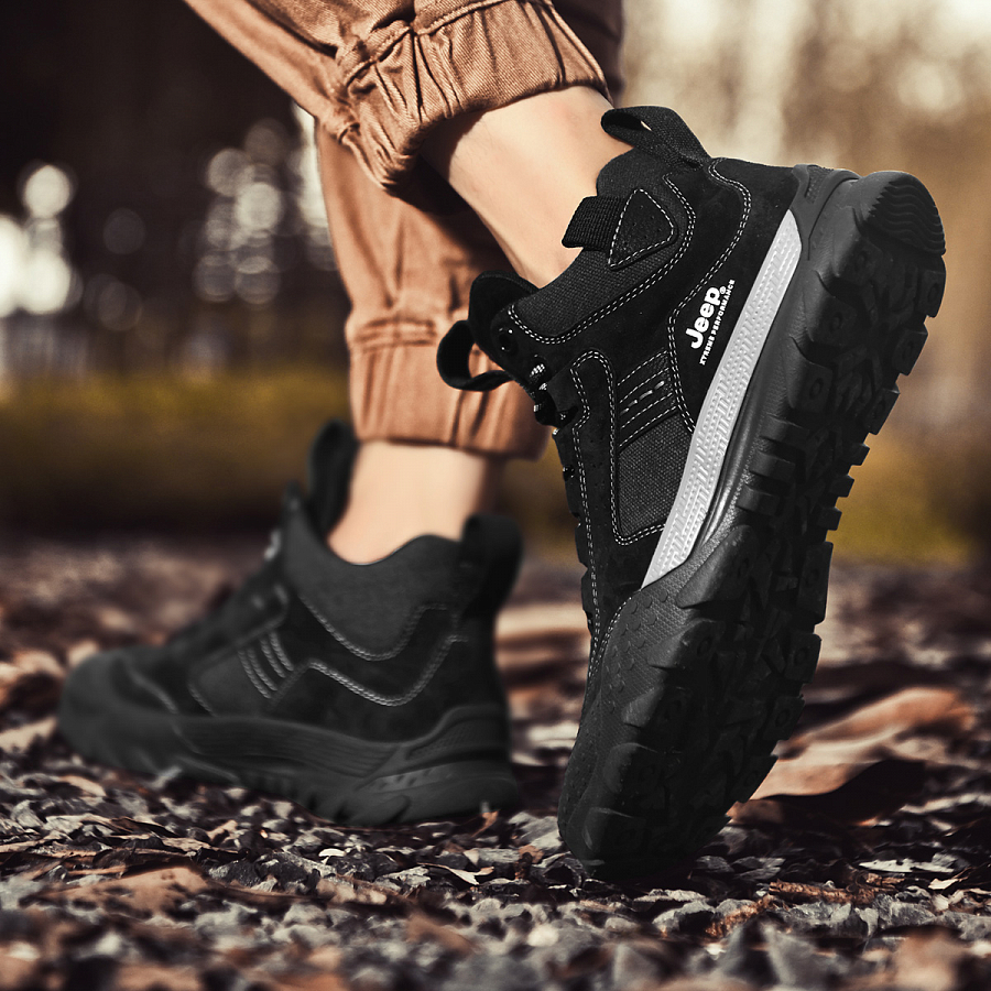 Jeep Mid Top Outdoor Shoes Men's Black купить в интернет-магазине Yoocart с быстрой доставкой по России.