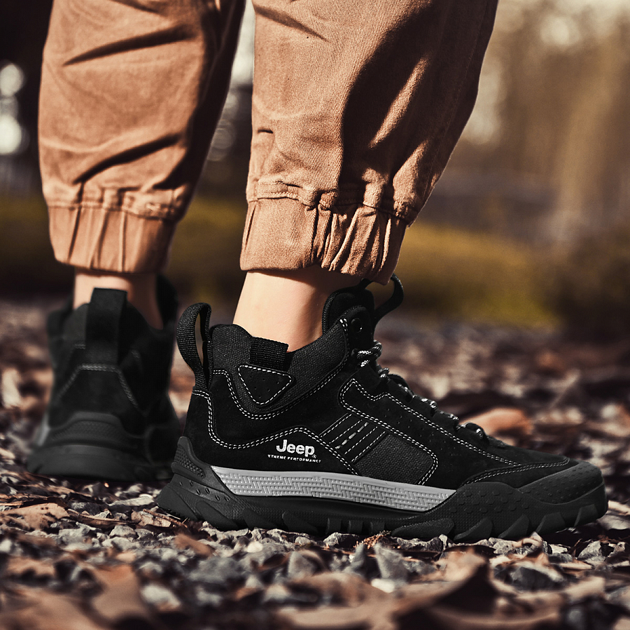 Jeep Mid Top Outdoor Shoes Men's Black купить в интернет-магазине Yoocart с быстрой доставкой по России.