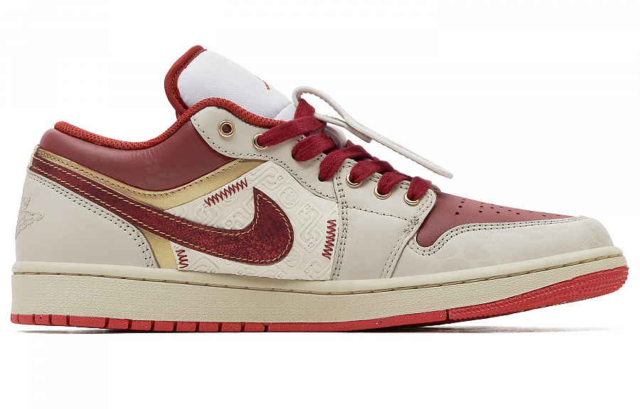 Jordan Air Jordan 1 Wear-Resistant Low-Top Vintage Basketball Shoes Men's Beige Red купить в интернет-магазине Yoocart с быстрой доставкой по России.