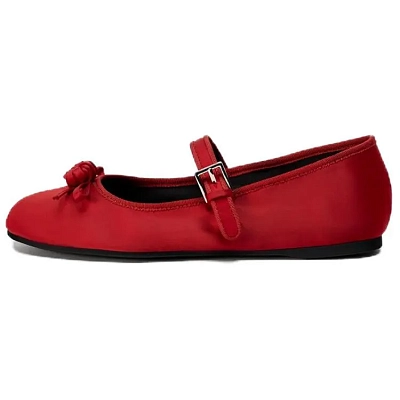 AO YES x ZARA Mary Jane Shoes Women's Red