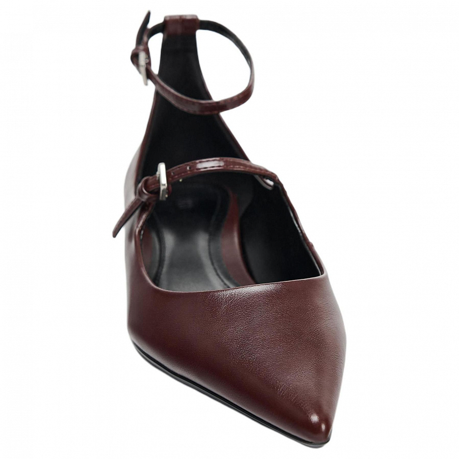 ZARA Mary Jane Shoes Women's Dark Red Color купить в интернет-магазине Yoocart с быстрой доставкой по России.