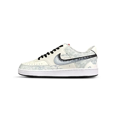 Nike Court Vision 1 Tower Rabbit Coexistence Cushioning, Wear Resistant Low top Skateboard Shoes Men's Gray White