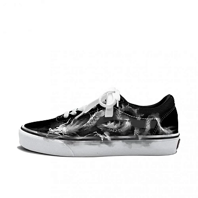 Vans Ward Abrasion Resistant Low top Skateboard Shoes Women's Black White