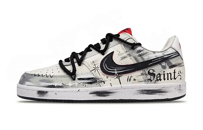 Nike Court Shock Absorbers Slip Resistant Low top Skateboard Shoes Men's Black White