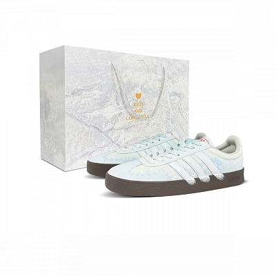 Adidas VL COURT 2.0 Lifestyle Blue Soda Cushioning, Wear Resistant Low top Skateboard Shoes Unisex Blue White