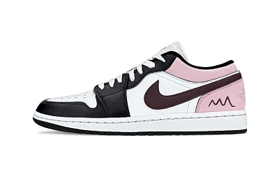 Jordan Air Jordan 1 Pink Mocha Support Low top Vintage Basketball Shoes Unisex Pink
