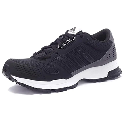 Adidas Marathon 10 Anti Slip Wear Resistant Low Top Casual Running Shoes Men's Black Gray