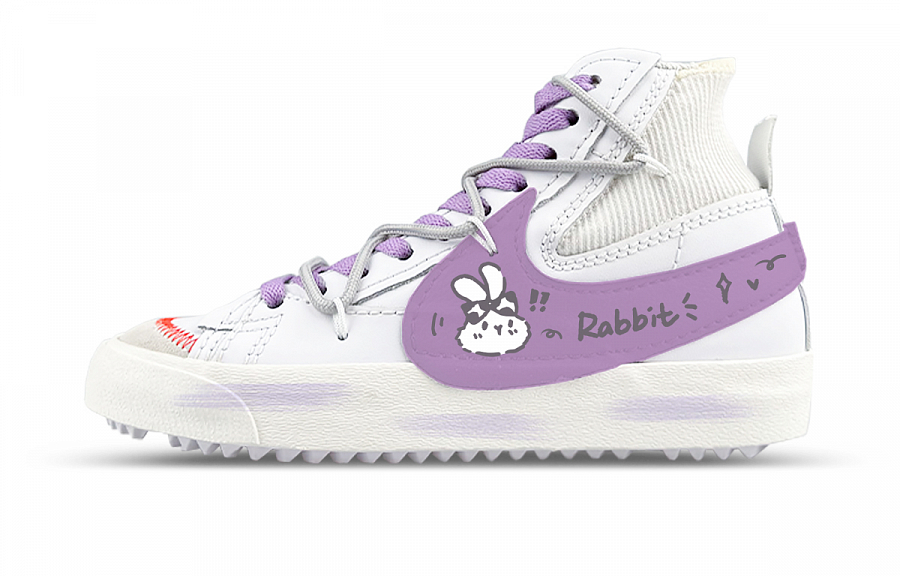 Nike Blazer Mid top Skateboard Shoes Unisex White Purple купить в интернет-магазине Yoocart с быстрой доставкой по России.