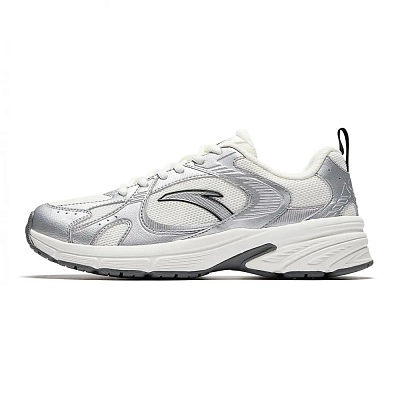 Anta Wear resistant And Lightweight Low top Casual Shoes Women's Ivory White Silver