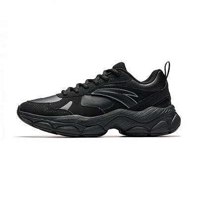 Anta Abrasion Resistant Breathable Low top Casual Shoes Men's Black Gray