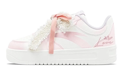 Anta Relaxed Cushioning Abrasion Resistant Breathable Low top Skateboard Shoes Women's Pink