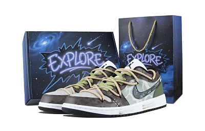 Jordan Air Jordan 1 Camouflage Wasteland Low top Vintage Basketball Shoes Unisex Army Green