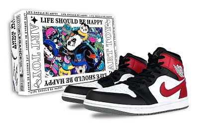 Jordan Air Jordan 1 Bulls Dynasty, Trendy Toy Box Abrasion Resistant Low top Vintage Basketball Shoes Unisex Black Red