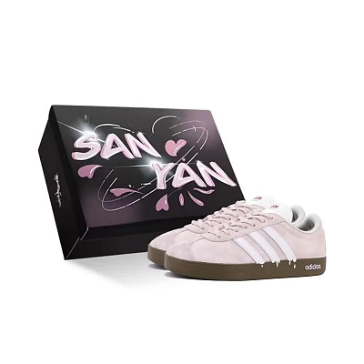 Adidas VL COURT 2.0 Strawberry Ice Cream Cushioning, Wear Resistant Low top Skateboard Shoes Unisex Pink White