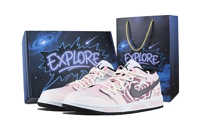 Jordan Air Jordan 1 Rose Shadow Incense Box Low top Vintage Basketball Shoes Unisex Pink