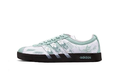 Adidas VL COURT 2.0 Jasmine Elegance Cushioning, Wear Resistant Low Top Skateboard Shoes Unisex Light Green