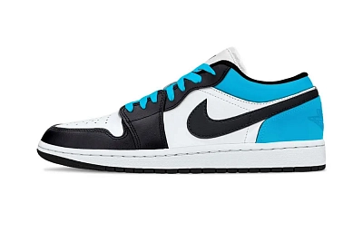 Jordan Air Jordan 1 Laser Blue Support Low top Vintage Basketball Shoes Unisex Blue White