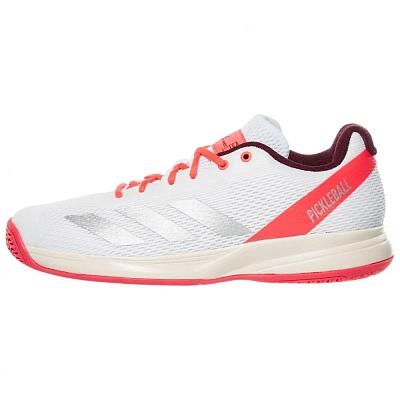 Adidas Pickleball Cloud White Silver Metallic Lucid Red