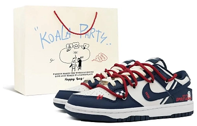 Nike Dunk Low top Skateboard Shoes Unisex Blue White Red