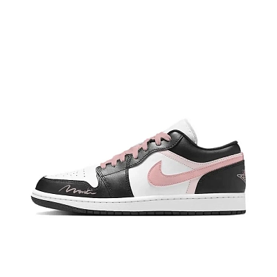 Jordan Air Jordan 1 Pink Undertone Moments Low top Vintage Basketball Shoes Unisex Black
