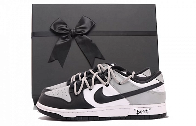 Nike Dunk Coverage Slip Resistant And Abrasion Resistant Low top Skateboard Shoes Unisex Black Gray