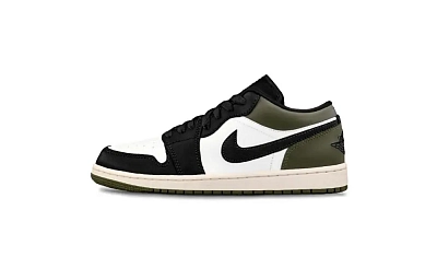Jordan Air Jordan 1 Cushioning, Wear Resistant Low top Vintage Basketball Shoes Unisex Black Green