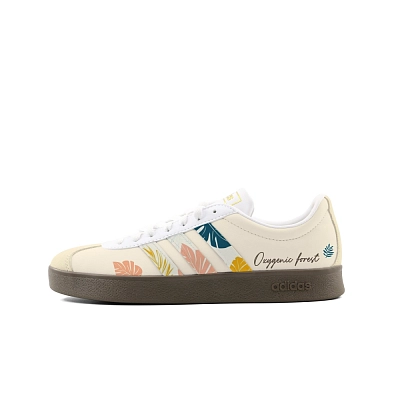 Adidas Vl Court Classic Abrasion Resistant Slip Resistant Low top Skateboard Shoes Unisex Beige Yellow