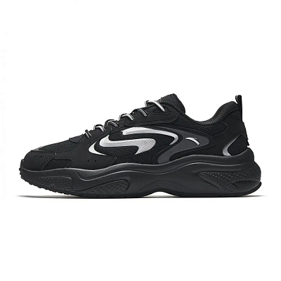 Anta Breathable And Wear resistant Low top Casual Shoes Men's Basic Black Silver