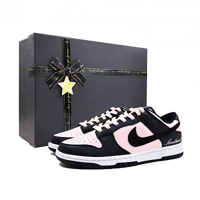 Nike Dunk Sweetheart Cushioning, Wear Resistant Low top Skateboard Shoes Unisex Black Pink