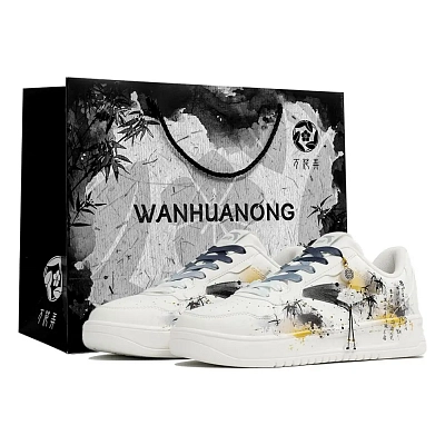 Anta Relaxed Abrasion Resistant Slip Resistant Shock Absorbers Low top Skateboard Shoes Unisex Black White Yellow