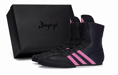 Adidas Box Hog 2.0 811 Manufacture Galaxy Travel Rose Red Anti-Slip Wear-Resistant High-Top Training Shoes Unisex Black