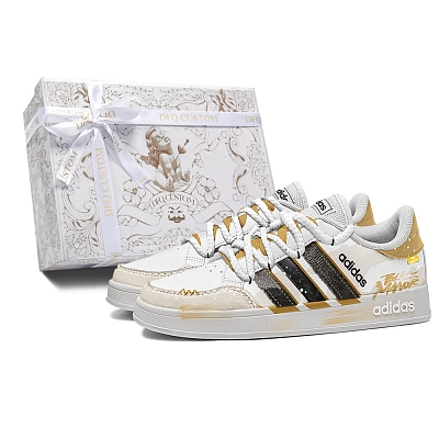 Adidas Neo Breaknet Firework Discipline, Box Abrasion Resistant Low top Skateboard Shoes Unisex White Gold