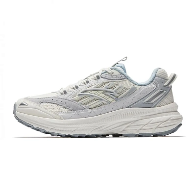 Anta AT957 Abrasion Resistant Breathable Low top Casual Running Shoes Women's Ivory White, Frost Tower Gray