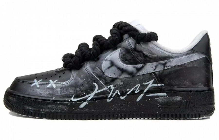 Nike Air Force 1 Black Humorous Casual Low-Top Skateboard Shoes Men's Black White купить в интернет-магазине Yoocart с быстрой доставкой по России.