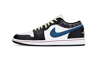 Jordan Air Jordan 1 Exploring Space Support Low top Vintage Basketball Shoes Unisex Blue Black White
