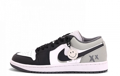 Jordan Air Jordan 1 Abrasion Resistant Coverage Low top Vintage Basketball Shoes Unisex Gray Black