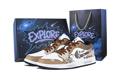 Jordan Air Jordan 1 Stunning Vintage Basketball Shoes Unisex Brown