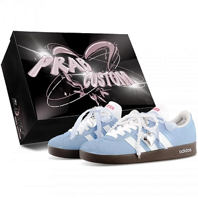 Adidas VL COURT 2.0 Abrasion Resistant Low Top Skateboard Shoes Unisex Blue