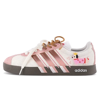 Adidas VL COURT 2.0 Cushioning, Wear Resistant Low top Skateboard Shoes Unisex Yellow Pink
