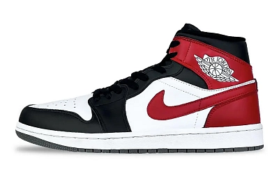 Jordan Air Jordan 1 Bull Dynasty Abrasion Resistant Mid top Vintage Basketball Shoes Men's Black Red