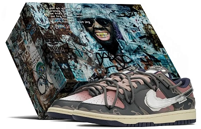 Nike Dunk Anti-Slip Wear-Resistant Low-Top Skateboard Shoes Men's Dark Gray Silver