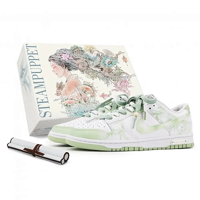 Nike Dunk Low Durable Breathable Low-Top Skateboard Shoes Men's Green White